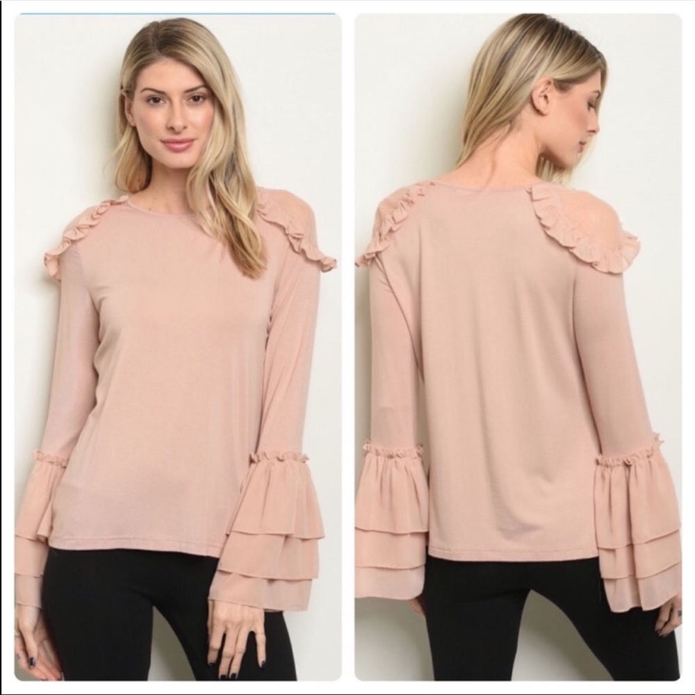 NWT Bell Sleeve Cold Shoulder Blouse
